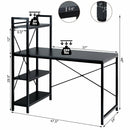 47.5 Inch Writing Study Computer Desk with 4-Tier Shelves-Black