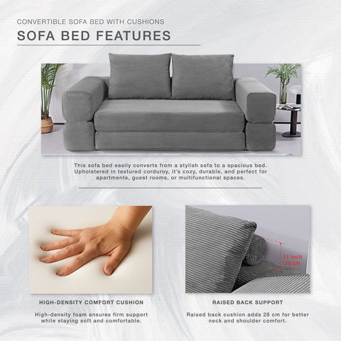 CozyFold Sofa Bed （Grey)