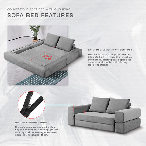 CozyFold Sofa Bed （Grey)
