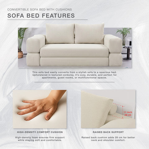CozyFold Sofa Bed （Ivory)