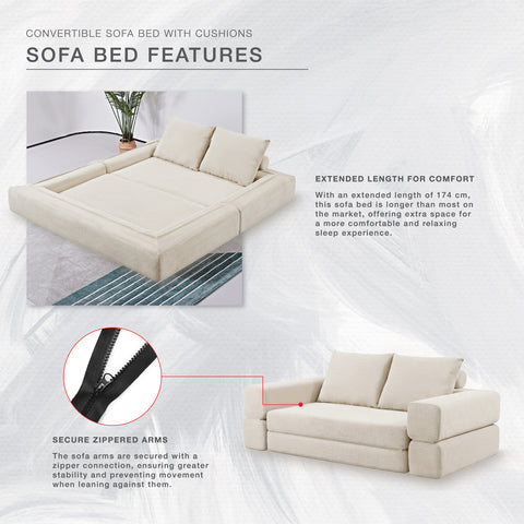 CozyFold Sofa Bed （Ivory)
