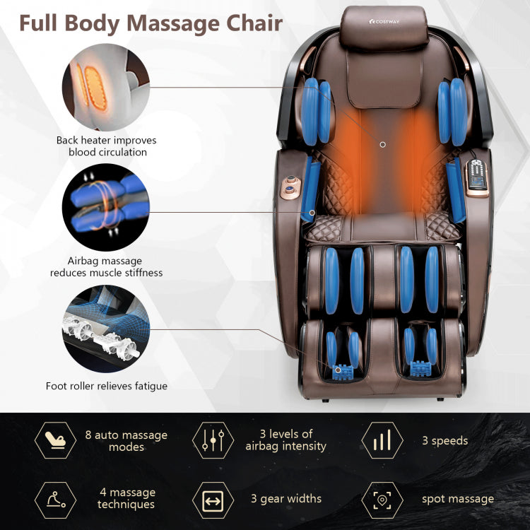 3D Double SL-Track Electric Full Body Zero Gravity Massage Chair with Heat Roller
