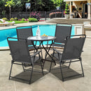 4 Pieces Portable Outdoor Folding Chair with Armrest