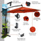 10 ft 360 Rotation Solar Powered LED Patio Offset Umbrella without Weight Base-Orange