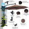 10 ft 360 Rotation Solar Powered LED Patio Offset Umbrella without Weight Base-Tan
