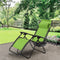 Outdoor Folding Zero Gravity Reclining Lounge Chair with Utility Tray-Green