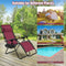 2 Pieces Folding Lounge Chair with Zero Gravity-Wine