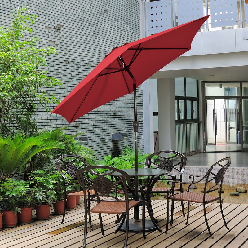 10 Feet Outdoor Patio Umbrella with Tilt Adjustment and Crank-Burgundy