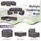 7 Pieces Patio Rattan Furniture Set Sectional Sofa Garden Cushion-Gray