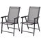 Set of 2 Outdoor Patio Folding Chairs-Gray