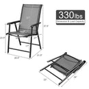 Set of 2 Outdoor Patio Folding Chairs-Gray