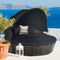 Outdoor Daybed with Retractable Canopy-Black