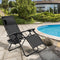 Outdoor Folding Zero Gravity Reclining Lounge Chair with Utility Tray-Black