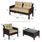4 Pieces Patio Rattan Free Combination Sofa Set with Cushion and Coffee Table