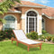 Outdoor Wood Chaise Lounge Chair with 5-Postion Adjustable Back