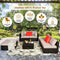 6 Pieces Outdoor Patio Rattan Furniture Set Sofa Ottoman