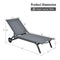 6-Position Adjustable Fabric Outdoor Patio Recliner Chair-Gray