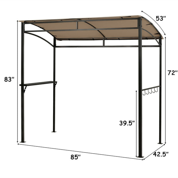 7 x 4.5 Feet Grill Gazebo Outdoor Patio Garden BBQ Canopy Shelter-Brown