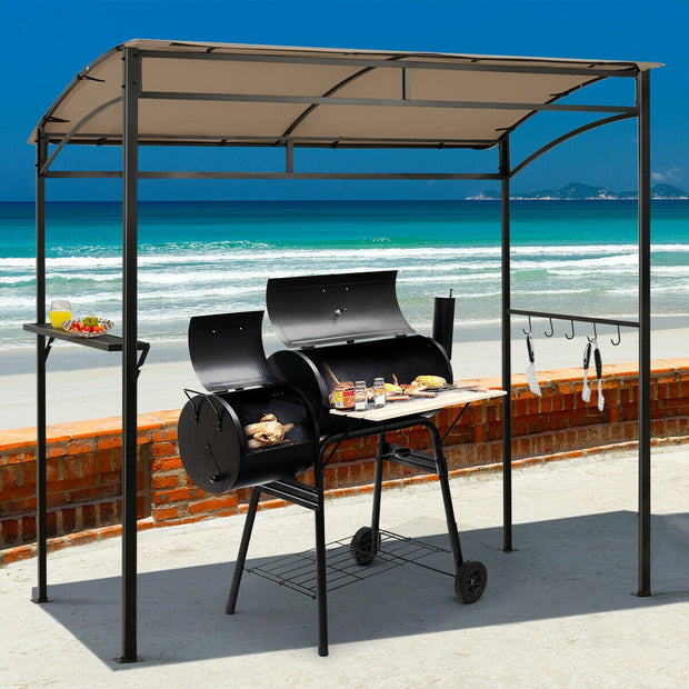 7 x 4.5 Feet Grill Gazebo Outdoor Patio Garden BBQ Canopy Shelter-Brown