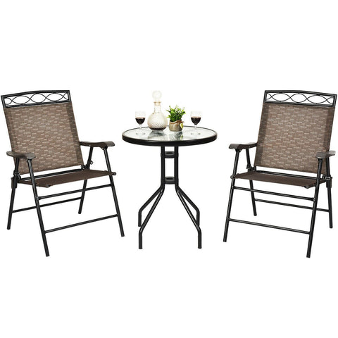 Patio Dining Set with Patio Folding Chairs and Table