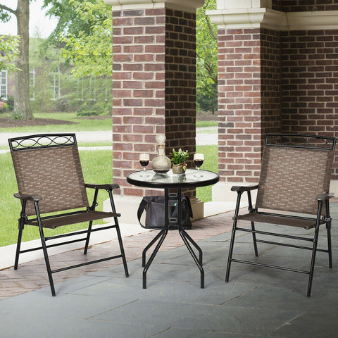 Patio Dining Set with Patio Folding Chairs and Table