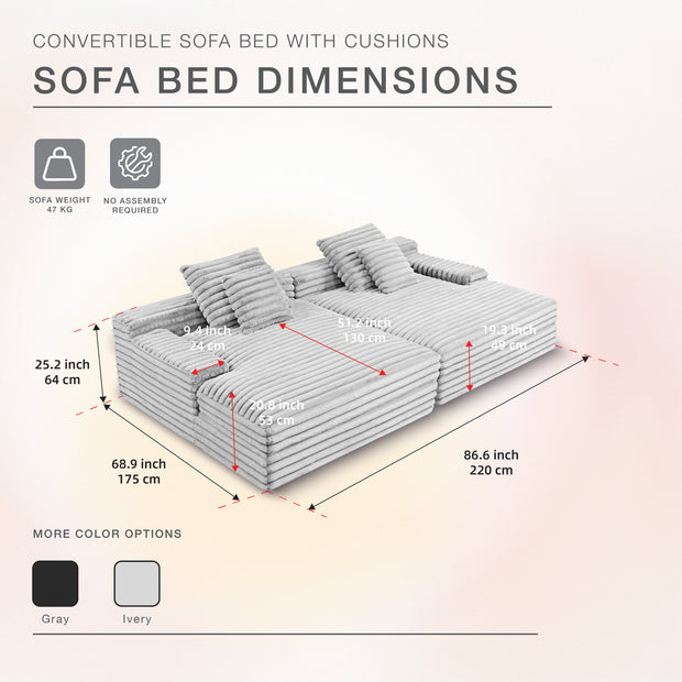 CozyLounge Sofa Love Seat（Light Grey)