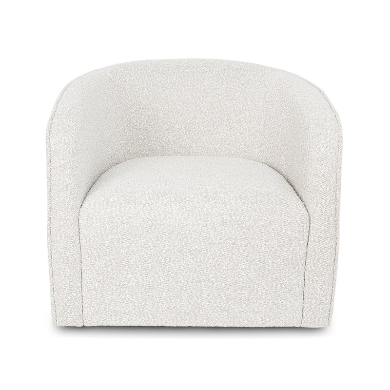 Evita Swivel Chair - Off White Boucle