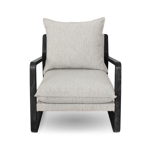 Finn Sling Chair - Black Frame - Taupe Boucle
