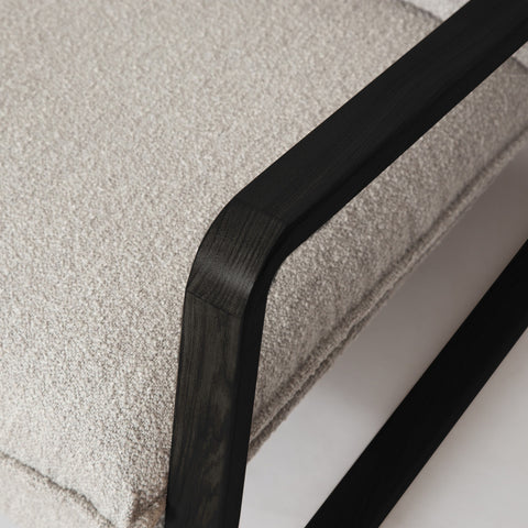 Finn Sling Chair - Black Frame - Taupe Boucle