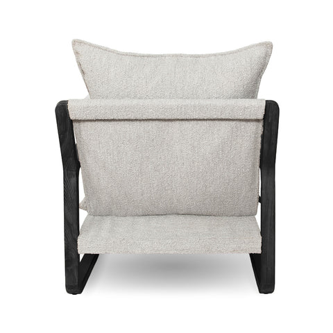 Finn Sling Chair - Black Frame - Taupe Boucle