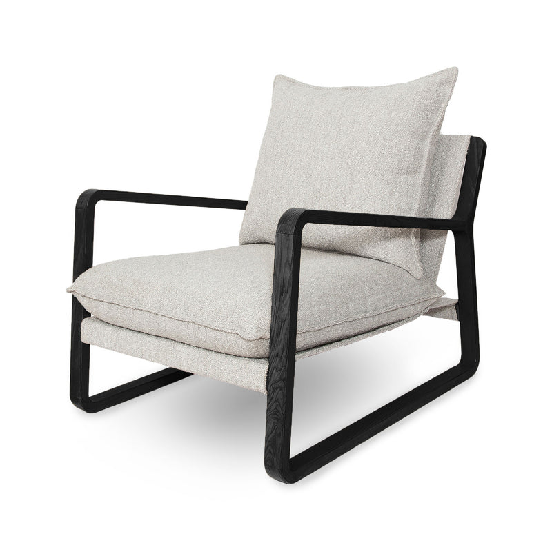 Finn Sling Chair - Black Frame - Taupe Boucle