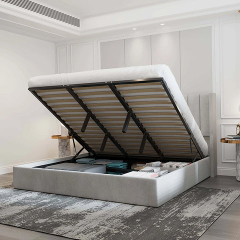 Lilith Storage Bed (light grey)