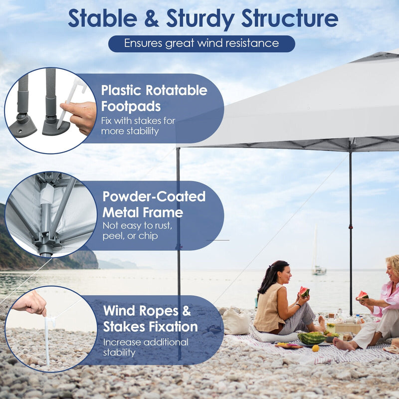 10 x 10 Feet Foldable Outdoor Instant Pop-up Canopy with Carry Bag-White