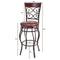 2 Pieces 30 Inch 360 Degree Swivel Bar Stools with Leather Padded Seat-Brown