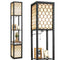 Modern Shelf Freestanding Floor Lamp with Double Lamp Pull Chain and Foot Switch