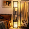 Modern Shelf Freestanding Floor Lamp with Double Lamp Pull Chain and Foot Switch