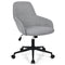 Linen Accent Adjustable Rolling Swivel Home Office Chair with Armrest-Gray