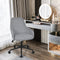 Linen Accent Adjustable Rolling Swivel Home Office Chair with Armrest-Gray