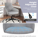 Linen Accent Adjustable Rolling Swivel Home Office Chair with Armrest-Gray