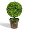 2 Pieces 24 Inch Artificial Boxwood Topiary Ball Tree for House and Office