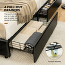 PU Leather Upholstered Platform Bed with 4 Drawers-Full Size