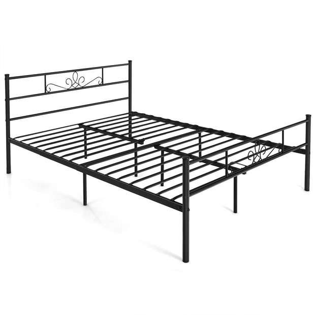 Twin/Full/Queen Size Metal Bed Frame with Headboard and Footboard-Queen Size