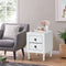 Multipurpose Retro Bedside Nightstand/ End Table with 2 Drawers-White