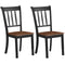 2 Pieces Solid Whitesburg Spindle Back Wood Dining Chairs-Black