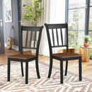 2 Pieces Solid Whitesburg Spindle Back Wood Dining Chairs-Black