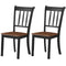 2 Pieces Solid Whitesburg Spindle Back Wood Dining Chairs-Black