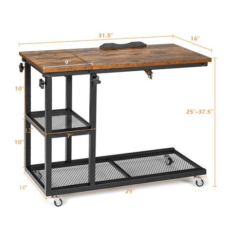 Adjustable C-Shaped Bedside Table