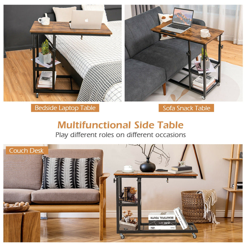Adjustable C-Shaped Bedside Table