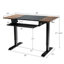 48 Inch Electric Sit to Stand Desk with Keyboard Tray-Black