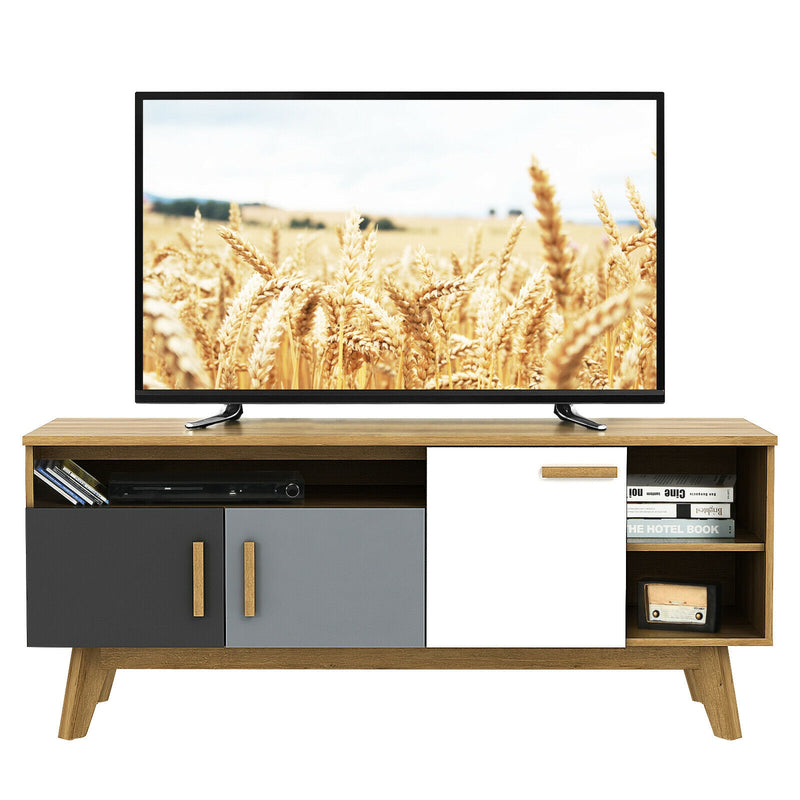 65 Inch TV Stand with 3 Storage Cabinets and 3 Open Shelves for Living Room